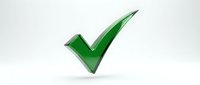 Green checkmark symbol isolated on white background for approval, success, and confirmation concepts in business presentations.