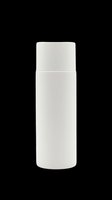White cylindrical cosmetic bottle with removable cap, isolated on transparent background. Ready for skincare, beauty product packaging design, print-on-demand, sublimation, and e-commerce mockups.