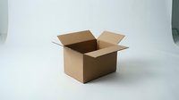 Open brown cardboard shipping box isolated on white background for packaging delivery moving storage and e-commerce business applications.