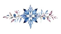 Delicate winter floral arrangement with blue snowflake-inspired centerpiece and pink accents on white background, watercolor style botanical border design.