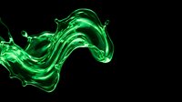 Neon green liquid wave flowing dynamically against black background, suitable for tech, energy, and modern design projects.