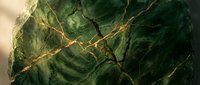 Cracked green marble stone texture with golden veins running through, suitable for luxury backgrounds, wallpapers, and premium design projects.