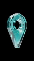 Turquoise faceted crystal gemstone with geometric cut design, isolated on transparent background, ready for clipart, sublimation, print-on-demand products, and digital design projects.