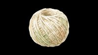Coiled natural twine ball in cream and sage tones, isolated on transparent background, ready for clipart, print-on-demand designs, t-shirt graphics, stickers, and sublimation projects.