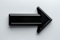Black arrow pointing right isolated on white background for navigation design and directional signage applications.