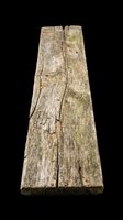 Weathered wooden plank with aged grain texture and natural cracks, isolated on transparent background. Ready for design use in rustic graphics, t-shirt designs, clipart, stickers, and print-on-demand products.