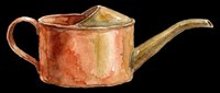 Vintage copper teapot with brass spout isolated on transparent background, ready for t-shirt designs, clipart, stickers, print-on-demand products, and sublimation projects.