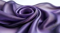 Luxurious purple silk fabric with elegant folds and soft waves creates dramatic light and shadow play on smooth textile surface. Isolated on white background.