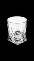 Empty clear glass tumbler with geometric faceted design, isolated on transparent background. Ready for beverage, drinkware, and hospitality design projects including print-on-demand products and digital graphics.