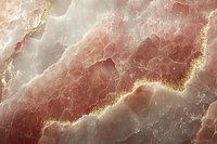 Pink and gray marble stone surface with natural veining pattern and gold accent lines creating luxurious abstract background texture for interior design projects.