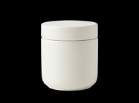 Cream ceramic storage jar with lid, isolated on transparent background. Ready for product design, e-commerce mockups, kitchen decor graphics, print-on-demand, and sublimation projects.