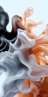 Abstract flowing waves in black, white, and copper tones creating elegant fluid motion texture for luxury backgrounds and modern design projects.
