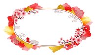 Autumn watercolor frame with colorful leaves and delicate branches creating elegant oval border for seasonal designs and greeting cards.