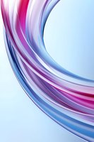 Abstract curved lines in pink and blue creating dynamic flow movement against light background. Modern design element for business presentations and layouts.