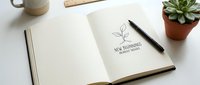 Good morning written in a notebook with a pen, surrounded by a ceramic mug, wooden ruler, and succulent plant on white surface for journaling and wellness.