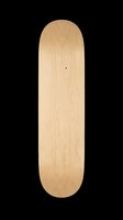Blank wooden skateboard deck isolated on transparent background, ready for custom designs, stickers, sublimation, print on demand, and t-shirt mockups.
