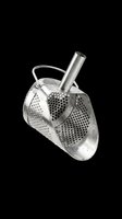 Metal kitchen scoop with perforated design isolated on transparent background, ready for clipart, print-on-demand, sublimation, and t-shirt design applications.
