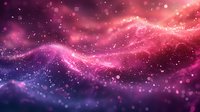 Magical pink and purple cosmic waves with glowing particles and bokeh effects create dreamy abstract background for fantasy or space designs.