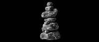 Stacked zen stones tower isolated on transparent background, ready for t-shirt design, stickers, print on demand, sublimation, and wellness clipart use.