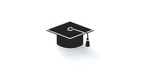 Black graduation cap with tassel isolated on white background, symbol of academic achievement and educational success.