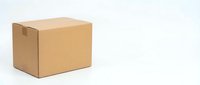 Brown cardboard shipping box isolated on white background for packaging, delivery, moving and storage needs in e-commerce business operations.