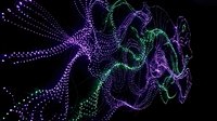 Glowing neon octopus with tentacles made of colorful LED lights against black background. Digital art for marine life, technology, and futuristic designs.