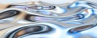 Fluid metallic waves with chrome and silver reflections creating abstract liquid motion background for modern digital design and futuristic technology concepts.
