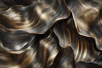 Abstract flowing waves of bronze and gold metallic texture with smooth curves and rich dark tones, perfect for luxury backgrounds and design projects.