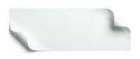 White paper sheet with curled corner edge isolated on transparent background for graphic design and presentation layouts.