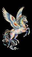 Ornate winged horse with decorative patterns, isolated on transparent background. Ready for t-shirt design, clipart, stickers, sublimation, print-on-demand products, and digital crafts.