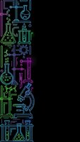 Neon laboratory equipment icons in gradient colors on black background for science education and research presentations.