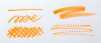 Isolated orange marker strokes, brush lines, and crosshatch textures on white background. Suitable for graphic design, web elements, and creative projects.