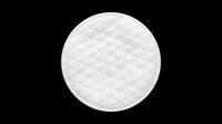Round white quilted cotton nursing breast pad isolated on transparent background, ready for T-shirt, sticker, clipart, print on demand, and sublimation design use.