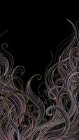 Elegant ornamental border with flowing swirls and decorative flourishes on black background for luxury design projects and sophisticated branding.