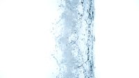 Clear water splash with bubbles and droplets isolated on white background for refreshing beverage and hydration concepts in commercial design projects.