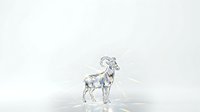 Isolated wireframe goat standing in profile on white background, suitable for 3D modeling, animation, game design, and digital asset creation projects.