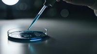 Laboratory pipette dispensing liquid sample into petri dish for scientific research and medical testing analysis in modern lab environment.