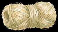 Skein of natural straw-colored yarn with textured strands, isolated on transparent background. Ready for crafting, knitting tutorials, textile design, print-on-demand products, and educational materials.