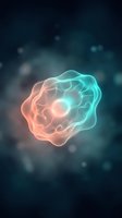 Glowing neon brain with orange and cyan energy waves on dark background, representing artificial intelligence, neural networks, and digital innovation for technology and science concepts.
