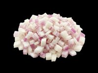 Diced red onion pile isolated on transparent background, ready for food design, menus, recipe cards, stickers, print on demand, and culinary clipart projects.