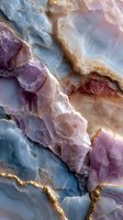 Luxurious agate stone texture with gold veining in purple, blue and pink tones for elegant interior design and decorative applications.