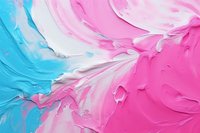 Abstract fluid art background with pink and turquoise acrylic paint swirls creating dynamic marble texture. Modern artistic design for wall decor.