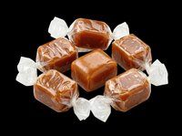 Caramel candies isolated on transparent background, ready for design use on t-shirts, stickers, clipart, print-on-demand products and sublimation projects.