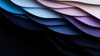 Abstract wavy layers in gradient colors from deep navy blue to soft pink create dynamic flowing curves and shadows for modern minimalist design background.