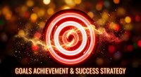 Glowing red target bullseye with sparkling bokeh lights background representing goals achievement and success strategy for business motivation.