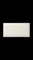 Cream subway tile with beveled edges isolated on transparent background, ready for interior design, kitchen backsplash, bathroom wall, flooring projects, and architectural visualization.