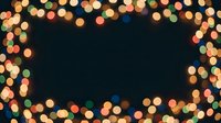Festive bokeh lights frame dark center space, creating elegant holiday background for seasonal greetings, celebrations, and promotional content.