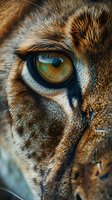 Extreme close-up of a tiger's eye showing intricate details of orange and black fur patterns, with striking amber-green iris and detailed eyelashes in macro photography.