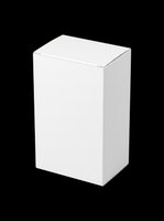 Blank white cardboard box isolated on transparent background, ready for packaging mockup, product design, print on demand, stickers, and clipart use.