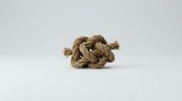 Tangled rope knot isolated on white background, suitable for design projects, educational materials, and nautical themed graphics.